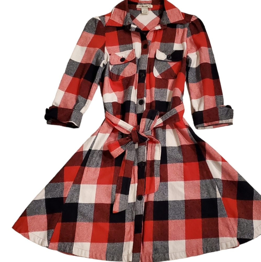 Forever 21 Plaid Button Up Shirt Dress Size Small - Coat